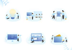 Harubiru - Work Team Company Illustration