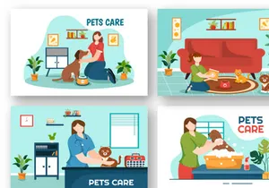 12 Pets Care Illustration