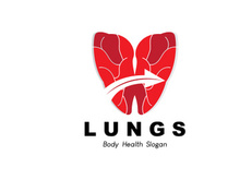 Lungs Logo Design, Body Organ Health Care Vector Illustration