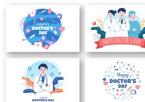 12 World Doctors Day Vector illustration