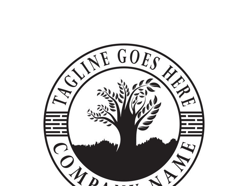 Root Leaf Family Tree of Life Oak Banyan Maple Stamp Seal Emblem Label logo design vector