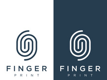Modern human fingerprint logotype. Fingerprint for identity, business card, technology, digital.