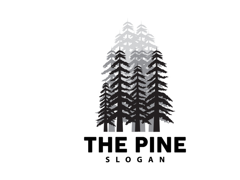 Forest Logo, Vector Forest Wood With Pine Trees