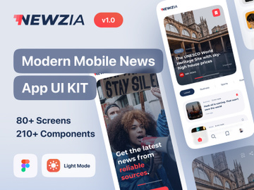 Newzia - Modern Mobile News App UI Kit preview picture