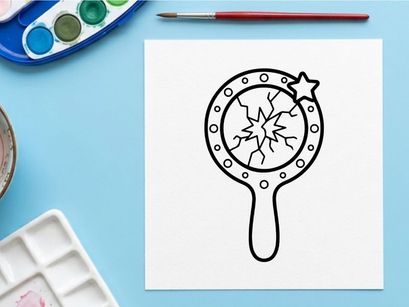 Magnifying glass searching for lost items. Halloween-themed decorative accessory with star charm. Silver-toned metal loop handle for easy hanging o...