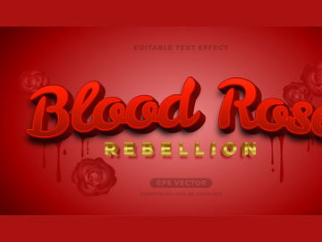 Blood rose rebellion editable text effect style vector preview picture