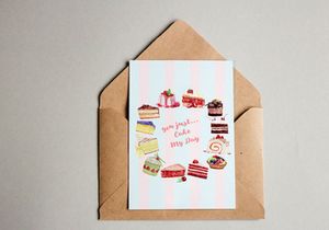 Free Watercolor Cake My Day