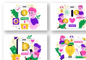 10 Online Fundraising Illustration
