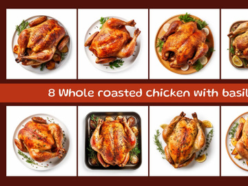 Whole roasted chicken with basil preview picture