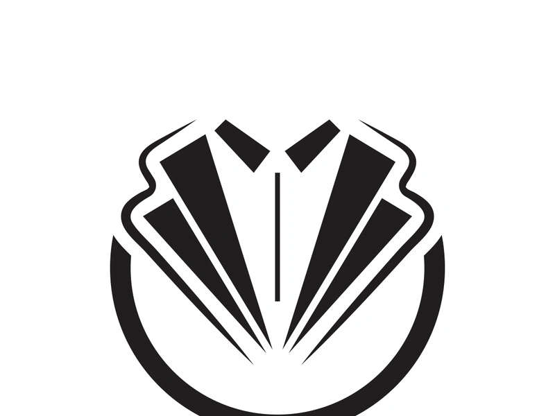 Classic tie icon and suit fashion man logo design