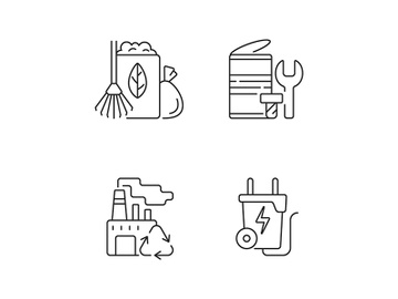 Environmental concern linear icons set preview picture
