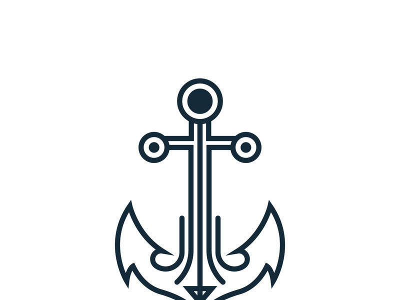 Anchor logo icon boat ship marine navy design vector