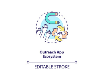 Outreach app ecosystem concept icon preview picture