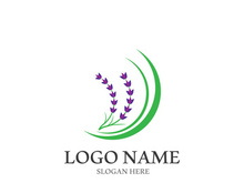 Fresh lavender flower logo vector flat design