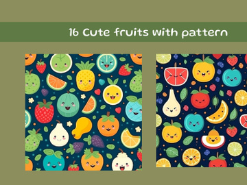 Cute fruits with pattern preview picture
