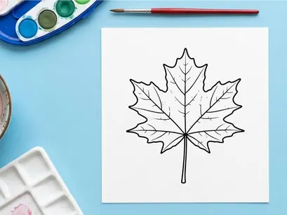 Close-up of a detailed autumn maple leaf. Natural fall foliage with intricate vein patterns.