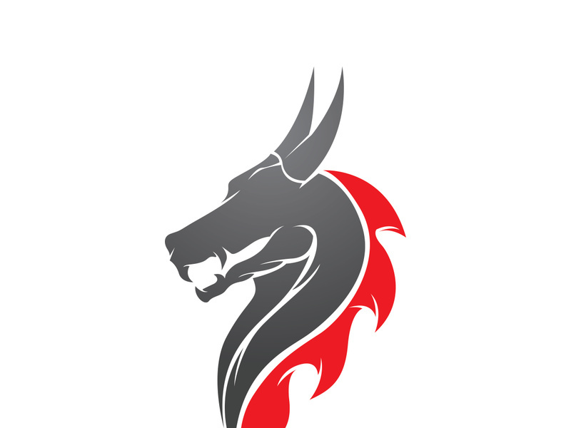 Dragon illustration icon design template vector