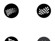 Creative and modern racing flag logo design.