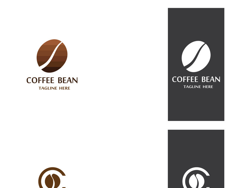 Coffee bean logo for cafe, business, label.