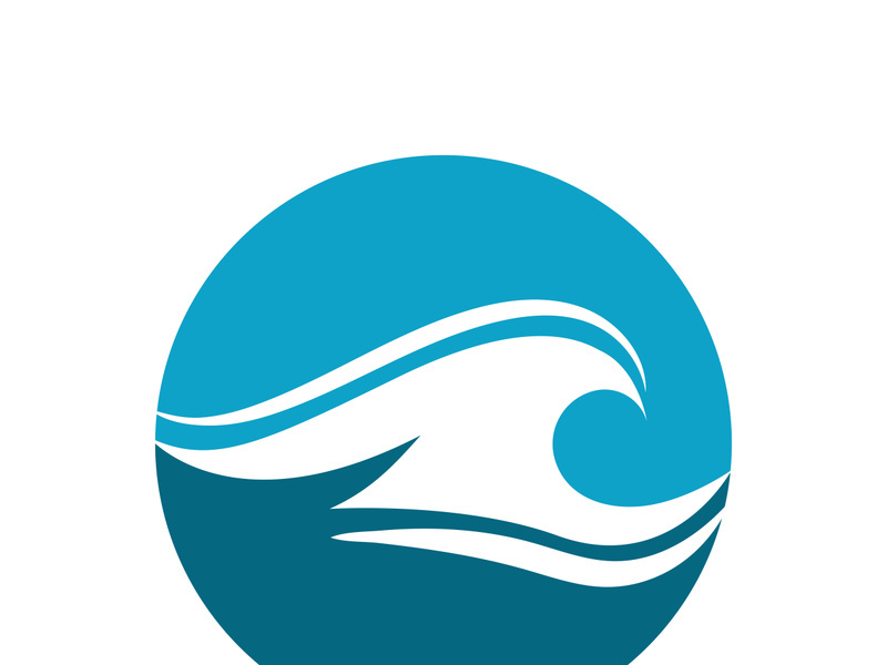 Wave beach vector illustration design logo