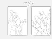 Banana leaves line art