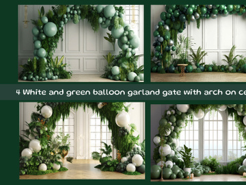 White Balloon garland gate with arch on ceremony preview picture