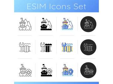 Marine industry icons set preview picture