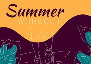 Summer Journey Flat Illustration abstract background line art
