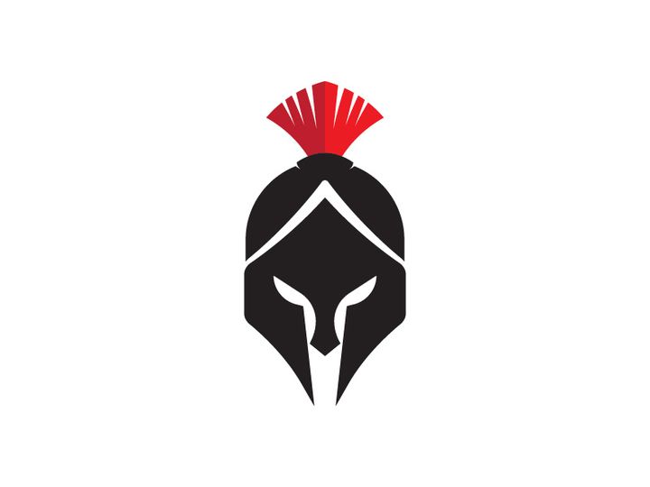 Spartan helmet icon illustration design