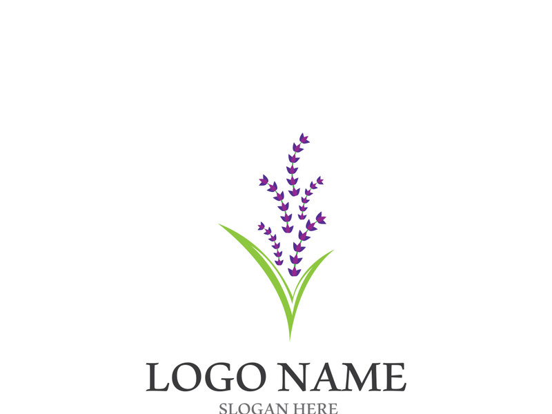 Fresh lavender flower logo vector flat design