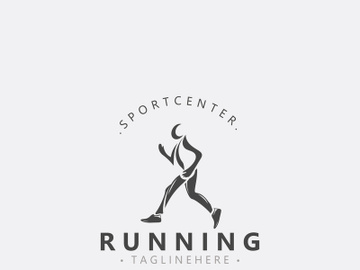 Running sport athlete logo design concept illustration template preview picture