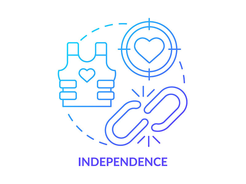 Independence blue gradient concept icon