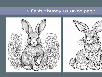 Easter bunny coloring page preview picture