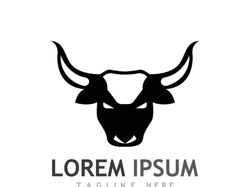 Vintage bull head horns logo