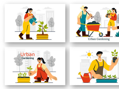 9 Urban Gardening Illustration