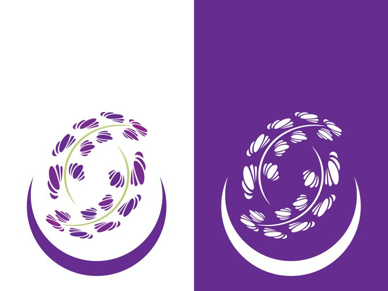 Fresh lavender flower logo vector flat design