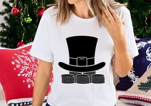 Black top hat with money stacks wealth success finance concept