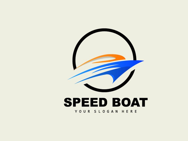 Speed Boat Logo, Fast Cargo Ship Vector, Sailboat, Design For Ship Manufacturing Company, Waterway Shipping, Marine Vehicles