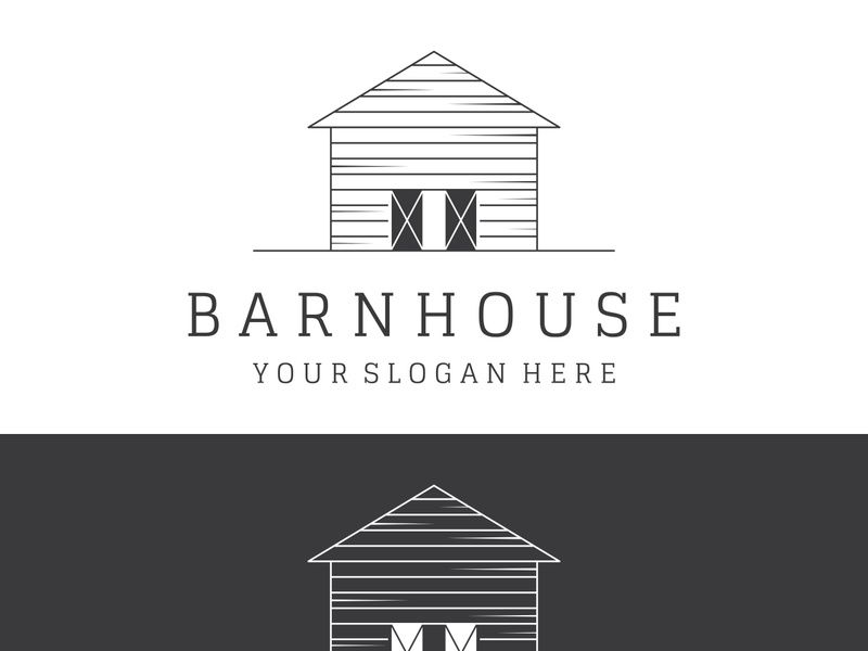 Logo design of organic farm house or barn or barn and animal farmhouse vintage.Vintage country logo.