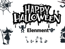 happy Halloween card, icons, Sticker