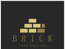 creative brick logo designs for buildings, architectural buildings, civil engineering, building materials shops