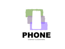 Smartphone Logo, Communication Electronics Vector, Modern Phone Design, For Company Brand Symbol