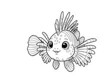 Cute happy pufferfish smiling vector illustration