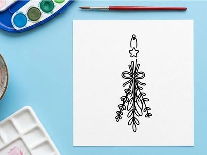 Hand-drawn Halloween witch broom with star topper flying. Spooky hand-sketched magic sorcery brush illustration for festive designs.