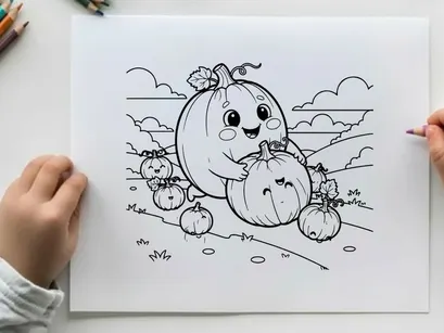 Halloween pumpkin family smiling vector illustration flat design