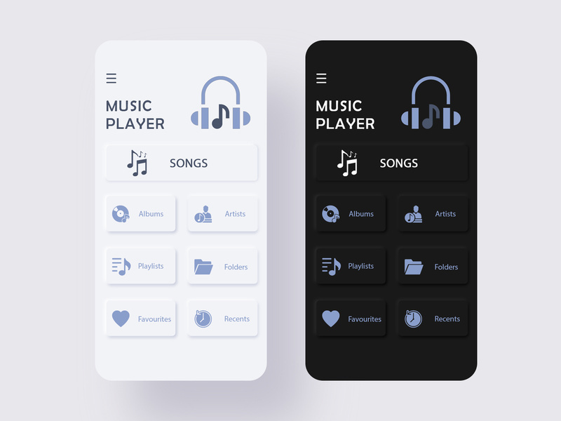 Music Player App Neumorphism Concept