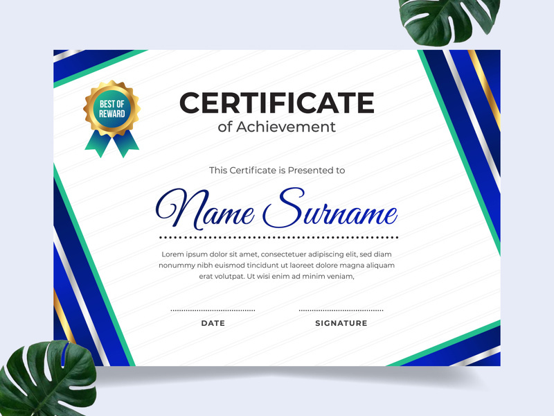 Modern certificate design template