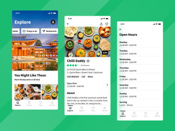Travel and tourism mobile app screen design - Searching restaurant - volume 2 preview picture
