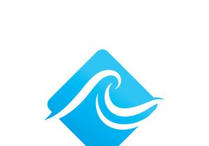 Water wave logo template. Vector illustration.