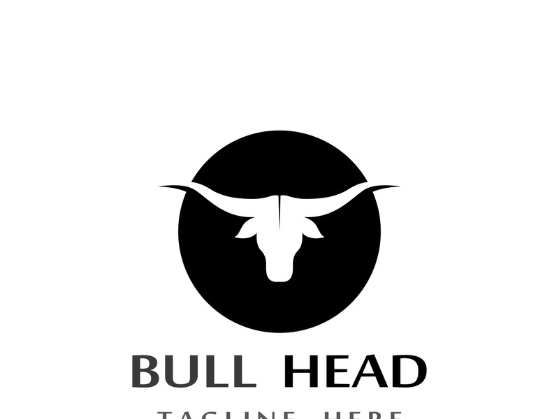 Bull head horns logo design.